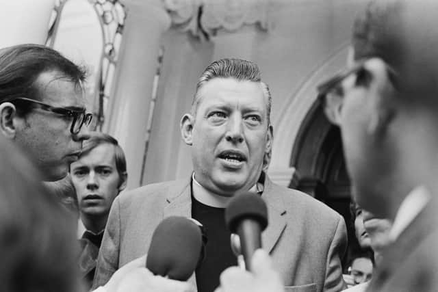 Ian Paisley interviewed by the press in 1969. (Photo by Harry Dempster/Daily Express/Hulton Archive/Getty Images)