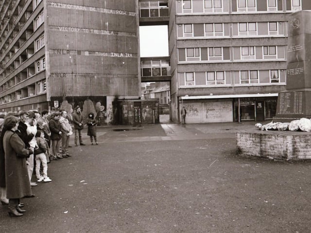 Bloody Sunday 14th anniversary commemorations in Derry in January 1986.
