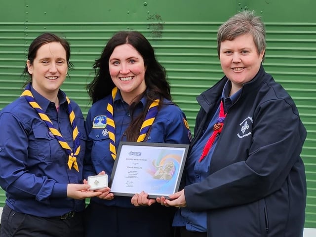 Paula Bradley , 33rd Derry Ballinascreen Scouts, winner of the Bronze Merit at the Errigal Cup and Shield County Finals presentations held at the City of Derry Rugby club. Photo: Courtesy of Sean Coyle.