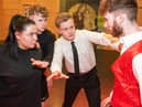 Niamh Morrison, Darragh Keavenney, Ben Strawbridge and John Duffy, pictured at Romeo and Juliet rehearsals at North West Regional College's Foyle Theatre. .