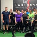 Paul Smyth with members of his training group who are preparing to take part in the first ever Strabane Lifford Half Marathon Relay on May 19th.
