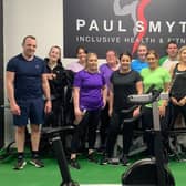 Paul Smyth with members of his training group who are preparing to take part in the first ever Strabane Lifford Half Marathon Relay on May 19th.