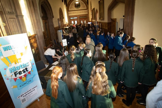 A busy registration on Friday morning for the inaugural NI Maths Fest at the city's Guildhall.