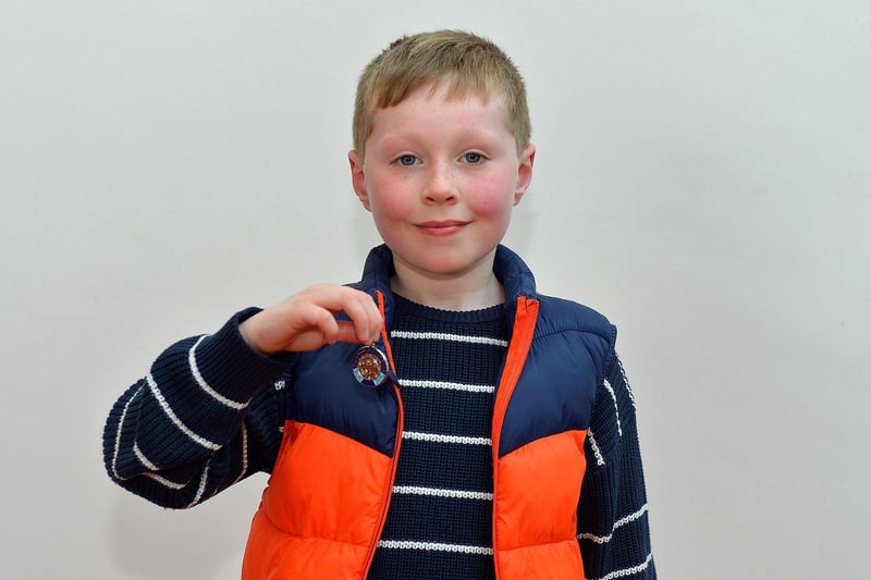 Hayden Cassidy, Rosemount Primary School, was placed second in P4 Boys Poem at the Feis Dhoire Cholmcille on Thursday at the Millennium Forum. Photo: George Sweeney.  DER2315GS – 193