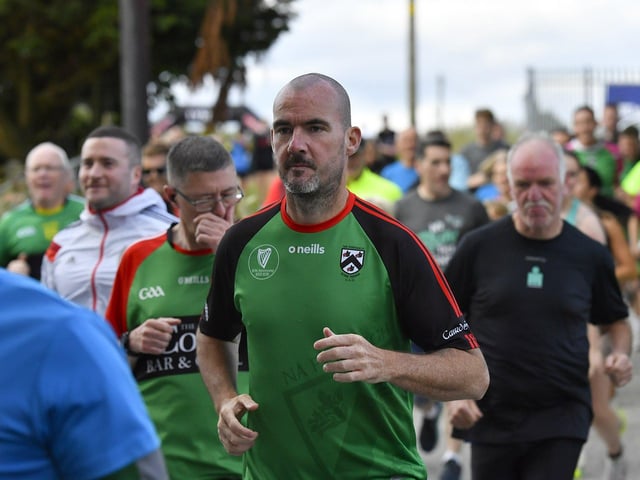 Former Derry City goalkeeper Gerard Doherty at the Na Piarsaigh Dermot McCrossan Canter the Corrody 5km, held at Corrody Road on Sunday. Photo: George Sweeney