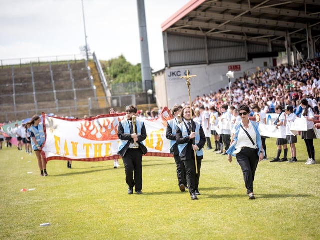 The annual Fan the Flame mass was celebrated recently in Celtic Park for pupils who recently made their confirmation.