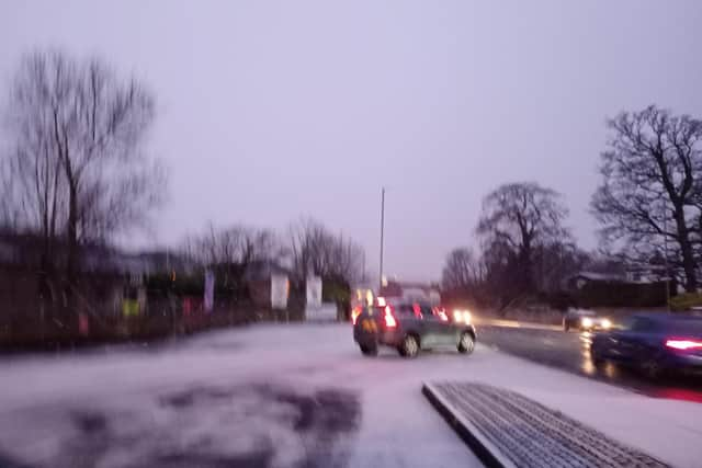 Snow in the Culmore Road area this morning.