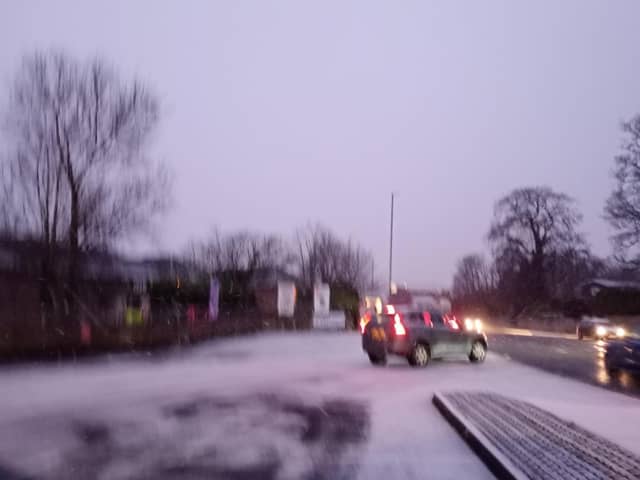 Snow in the Culmore Road area this morning.