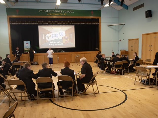 St. Joseph's Boys School Year 8 students taking part in Tuesday's Young Enterprise Workshop in the school.