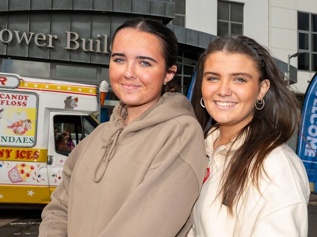 Health & Social care students Regan Hume and Amber McGarry at NWRC's Freshers' day at Strand Road campus.  : .