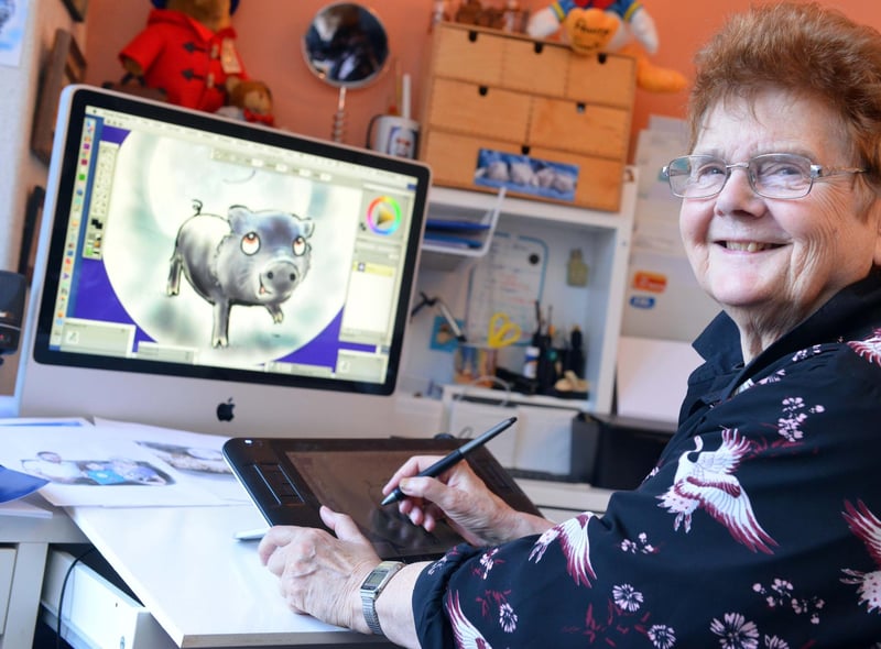 Sheila Graber is best known for her talents in animation - including the Paddington Bear TV series - but now her name appears as the illustrator of recent book - Luna Moon Pig.It is the first book which has been illustrated by Sheila, who has won a number of awards for her creative talents in animation. Sheila, who was a teacher at King George Comprehensive School, South Shields, when her creative talents were spotted, has created a number of animations - including characters Mr and Mrs Brown from the Paddington Bear children’s TV series. Her accolades include an Honorary Fellowship from the University of Sunderland for Outstanding services to Education and Art; Best Digital Image Designer Category” at the North East and Border regional ceremony of the Royal Television Society and a Lifetime Achievement Award for her work.