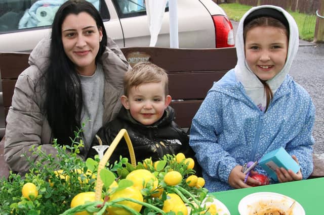 Lauren with Roman and Georgia at “Rooted in Wellness” annual Big Lunch & Health Event at Farland Way (Photo - Deirdre Heaney, nwpresspics) : .