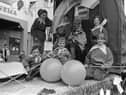A very festive float at the St. Patrick's Day parade in Moville on March 17, 1993.