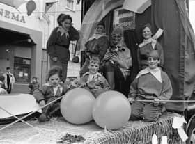 A very festive float at the St. Patrick's Day parade in Moville on March 17, 1993.