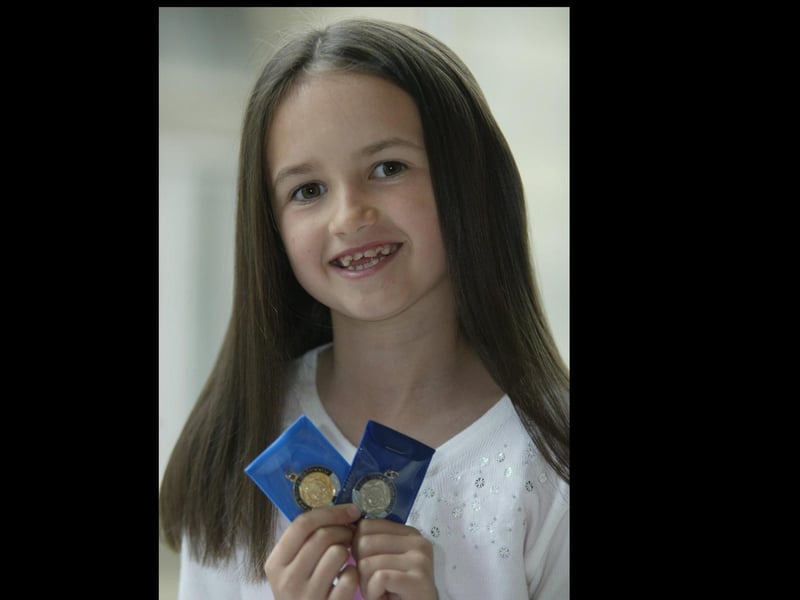 Shannon O'Neill of Culmore Road who won the irish song 7 - 8 years. Shannon is a student of the McCafferty school of music. (2504JB64)