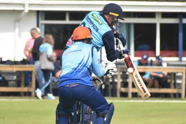 Johnny Thompson edges and is caught by Glendermott wicket-keeper Gihan Cloete.