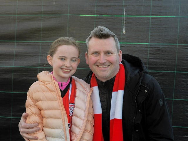 Derry City fans at the Brandywell on Friday evening. Photo: George Sweeney