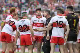 Derry manager Rory Gallagher and his players face a rerun of last year's Ulster semi-final when they take on the Farney men once again this Sunday in Healy Park.