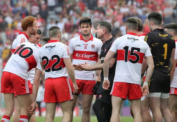 Derry manager Rory Gallagher and his players face a rerun of last year's Ulster semi-final when they take on the Farney men once again this Sunday in Healy Park.