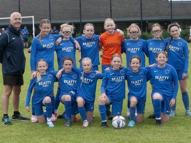 The Ballinamallard Girls u-13 team which played in the Foyle Cup 2024.