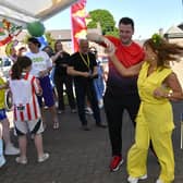 Turlough O'Neill and Margaret Cunningham dance during the Annual Farland Way Hazelbank Big Lunch. Photo: George Sweeney