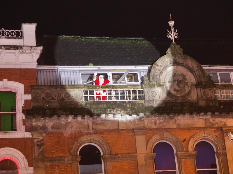 Santa Claus in the spotlight in Derry city centre.