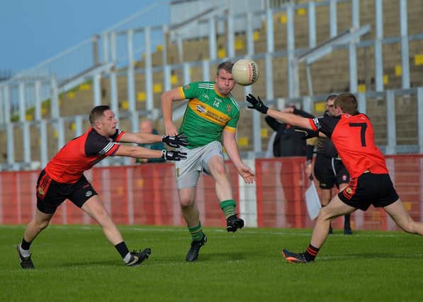 Kevin O'Connor's 0-4 was not enough to stop Drumsurn advancing to the Intermediate Football final. Photo: George Sweeney.  DER2239GS – 089