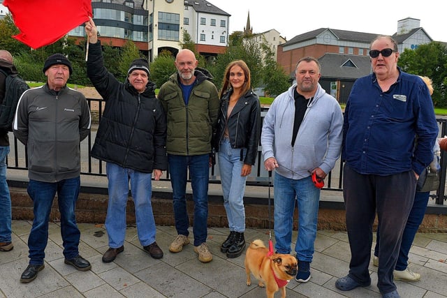 Protesters who attended the Derry Against Fuel Poverty march and rally on Saturday afternoon last. Photo: George Sweeney.  DER2239GS – 105