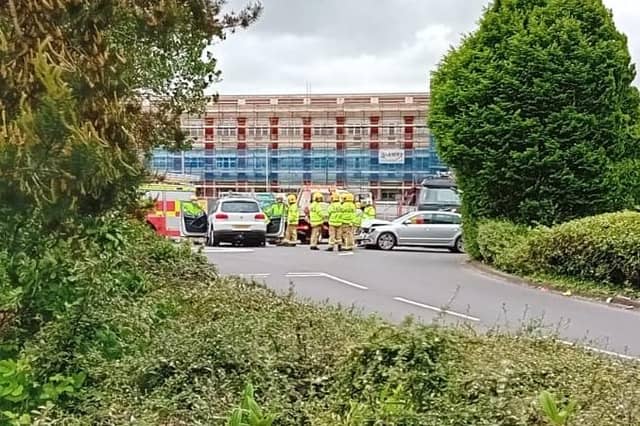 The scene of the accident near Sainsbury's on Thursday.