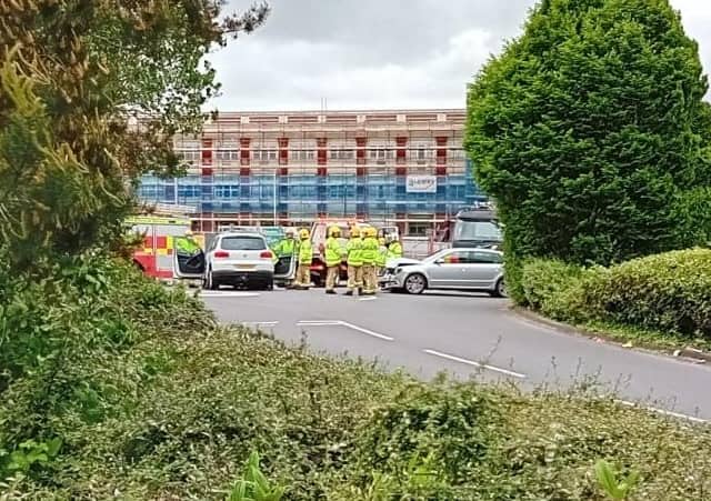 The scene of the accident near Sainsbury's on Thursday.