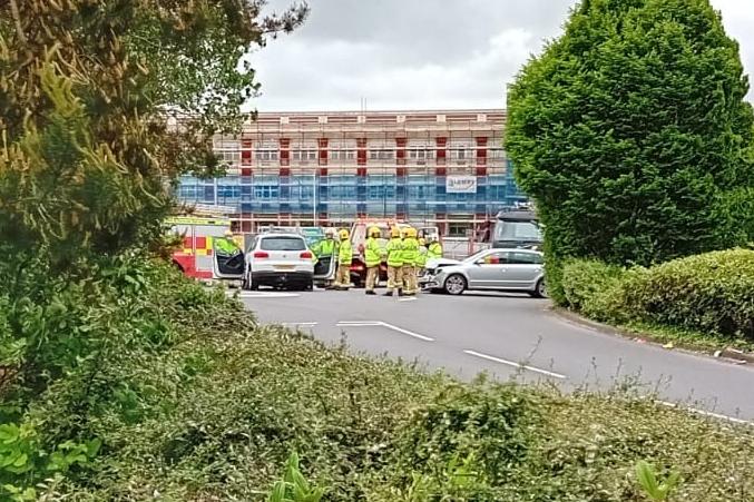 The scene of the accident near Sainsbury's on Thursday.