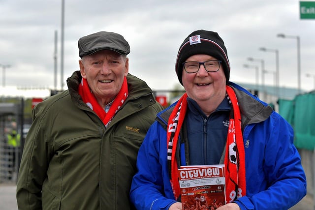 Fans arrive at the Brandywell for the Derry City versus Shamrock Rovers game on Monday evening.  Photo: George Sweeney.  DER2318GS – 19