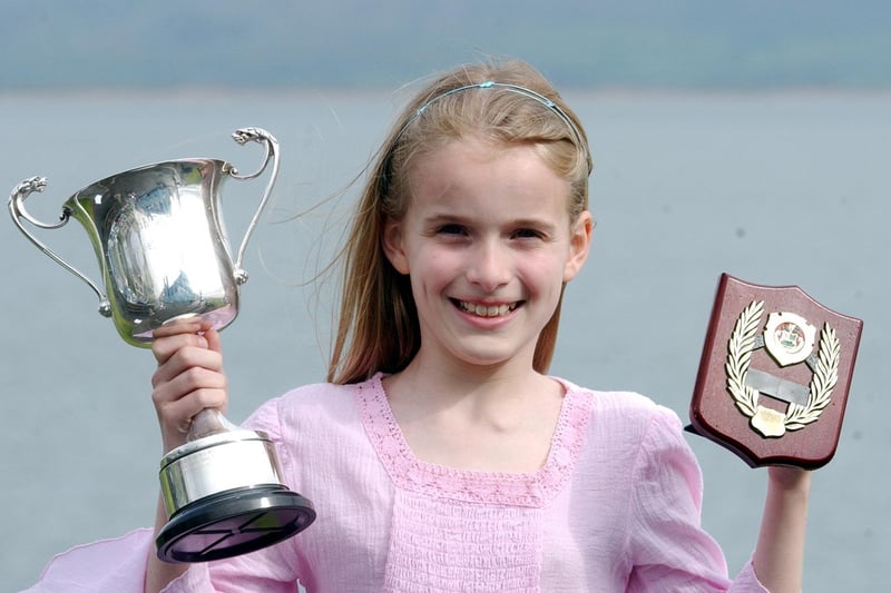 Eibhlin O'Kane from Moville, winner of the Filiocht 10-12  years Confined and the Joseph Doherty Cup for Best Overall competitor in Filiocht competitions.