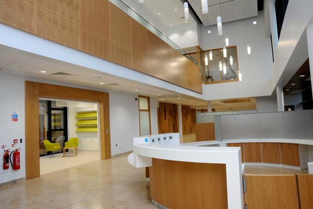 The reception area at the North West Cancer Centre.
