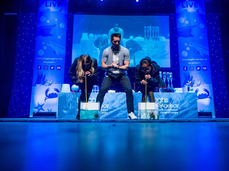 Students from Lisneal College and Oakgrove Integrated College go head-to-head in an on-stage competition hosted by Mark The Science Guy