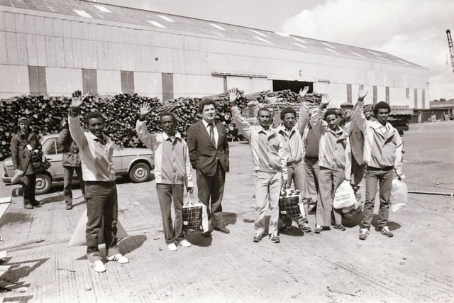 In June 1985, 40 years ago, six men who had stowed away on a boat to escape the famine in Ethiopia arrived in Derry. They were refused asylum elsewhere but were granted permission to stay in Derry and were welcomed with open arms by the city after being led off the boat by John Hume himself. Their story made headlines around the world.
