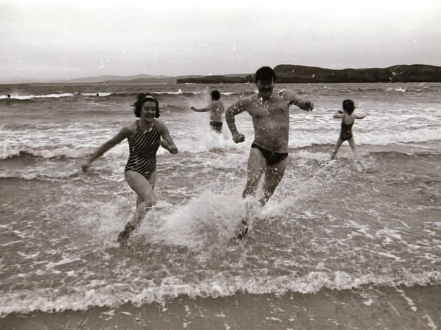 New Year's Day Swim at Marble Hill beach in Donegal.