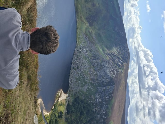 Shae Maguire overlooking Glendalough lake.