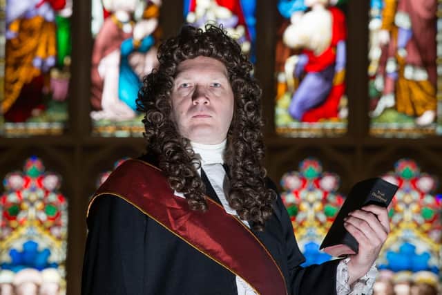 James Lecky as Governor George Walker in The Siege Story at St Columb's Cathedral.