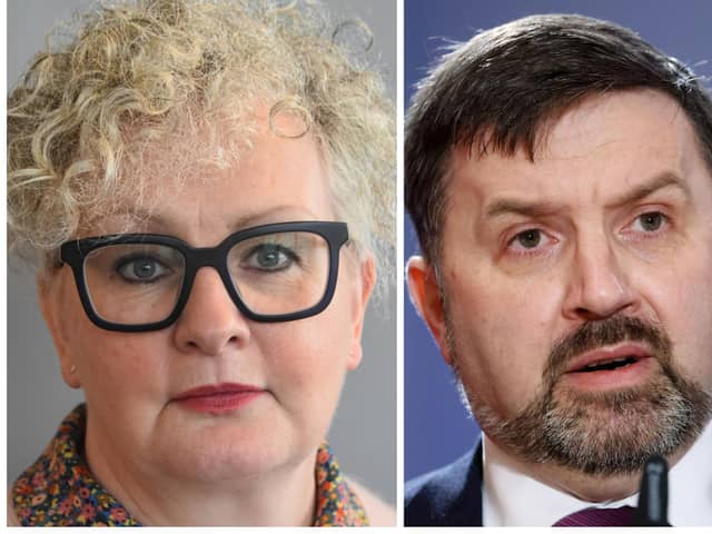Professor Lourda Geoghegan, Deputy Chief Medical Officer and Health Minister Robin Swann.