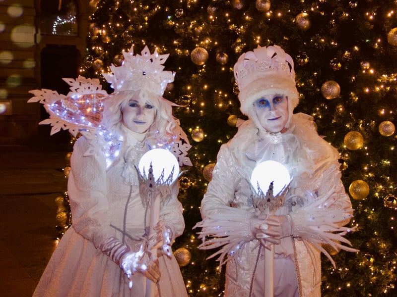 Christmas characters at the Mayor's Christmas Countdown.