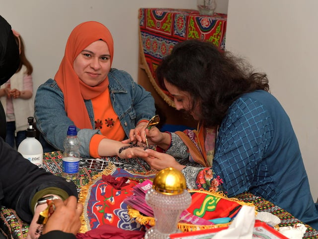 Arts and crafts at the North West Islamic Association’s Tea and Tour day in Pennyburn on Sunday afternoon last. Photo: George Sweeney. DER2311GS – 09