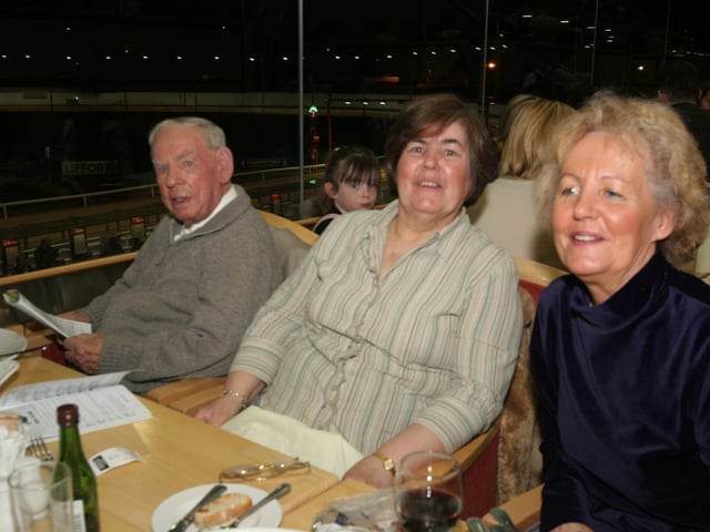 Derry and Donegal people enjoying a night at Lifford races in February 2005.