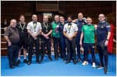 Irish and Welsh coaches at the night of boxing at Guildhall.