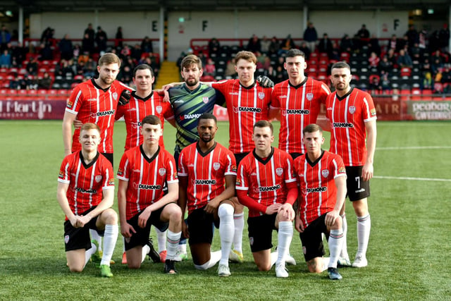 The Derry City team that played in the second half of the friendly game against Finn Harps. Photo: George Sweeney. DER2305GS – 39