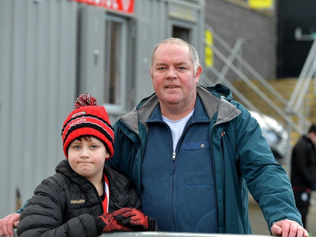 Fans at the Derry City versus St Patrick’s Athletic game on Friday night. DER2317GS-72