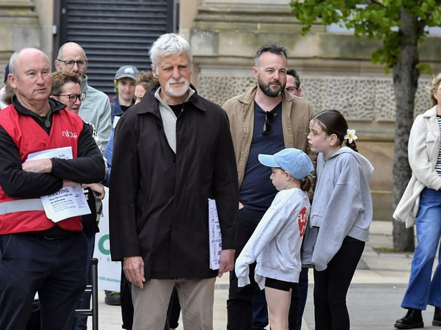 Colm Eastwood, Foyle MP, in attendance at the Celebration of Migrant Workers rally held in Guildhall Square on Sunday afternoon. Photo: George Sweeney
