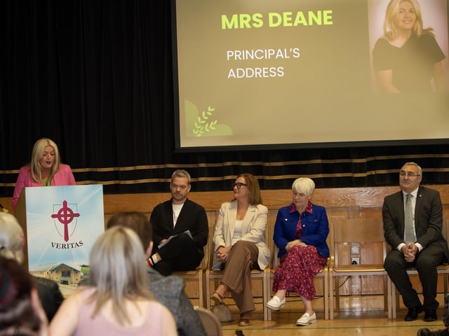Mrs. Ciara Deane giving her Principal's Address at the St. Joseph's Boys School Senior Prizegiving. (Photos: Jim McCafferty Photography) : .