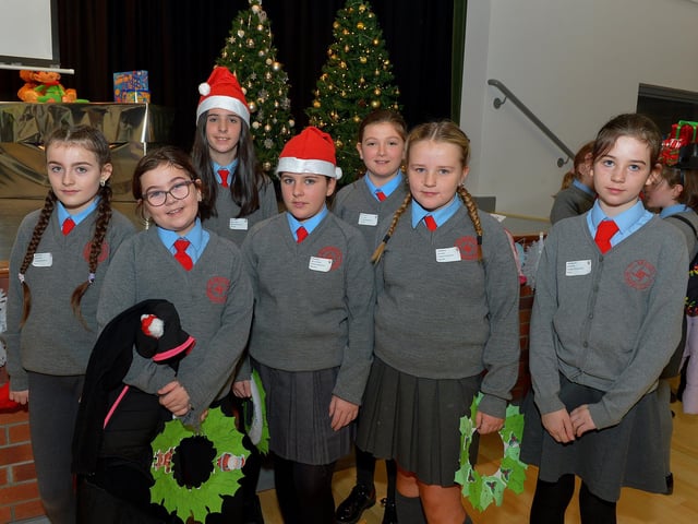 Pupils from St Brigid’s Primary School pictured at the St Cecilia’s College Christmas Workshop on Friday morning. Photo: George Sweeney. DER2248GS – 86