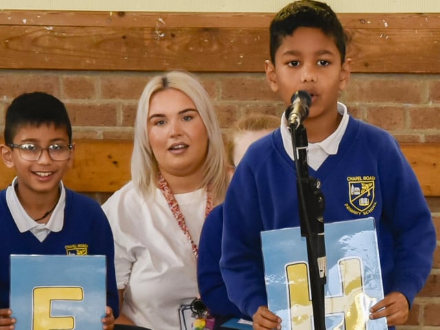 Special Assembly in Chapel Road Primary School.